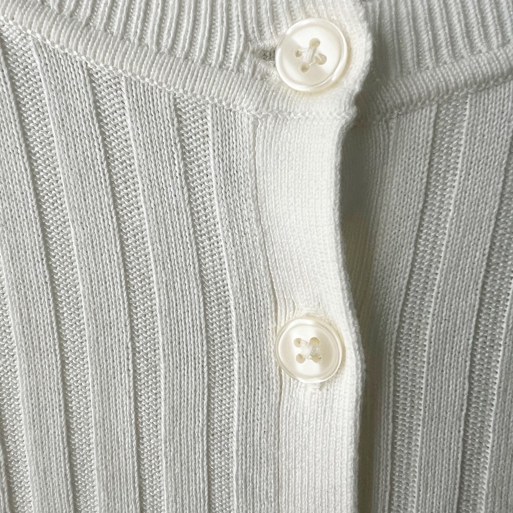 Banana Republic Cream Ribbed Button-Up Cardigan - Picture 4 of 5